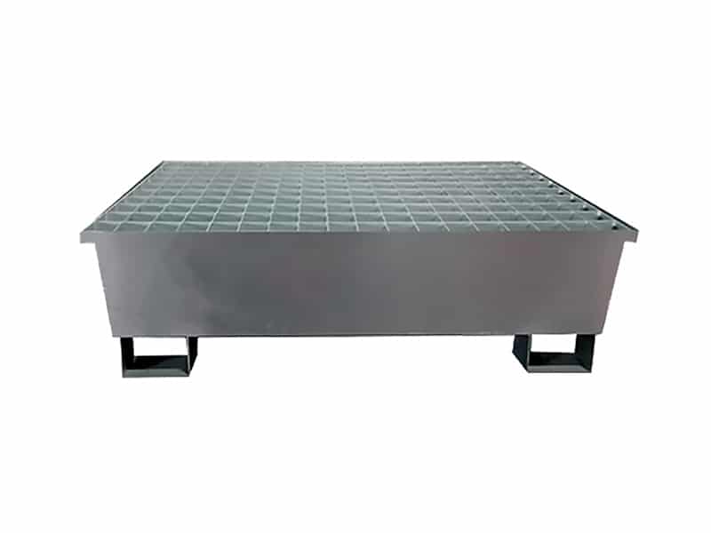 [ECO-S2/200] Bacs de rétention en acier galva 1200 x 800 x 360 mm avec caillebotis