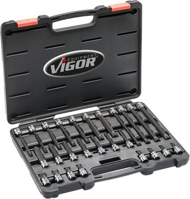 [V6018] VIGOR V6018 Jeu de douilles mâles à denture multiple (XZN) ∙ taille M5 – M16 ∙ 26 pièces