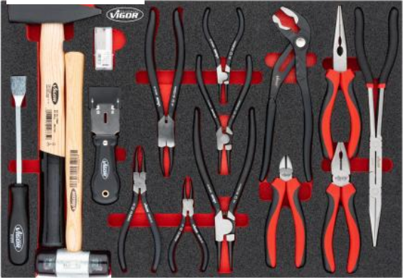 VIGOR V5636N - Jeu de pinces et marteaux