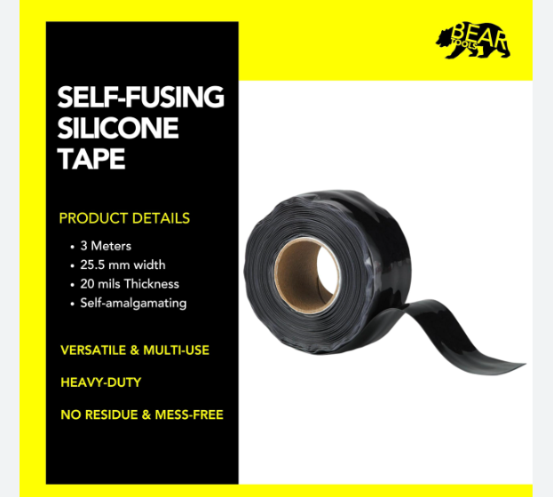 [210497] [⚠Déstockage] RESCUE TAPE 25 MM BREITE SCHWARZ, LAENGE 3,65 M (ROULEAU)