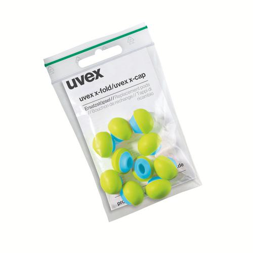 [2125.351] 2125.351 - Bouchons d'oreille uvex x-cap vert, bleu, gris SNR 23 dB (Sachet de 5 paires)