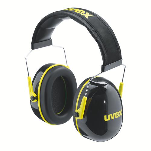[2600.002] 2600.002 - Coquilles antibruit uvex K2 noir, jaune SNR 32 dB