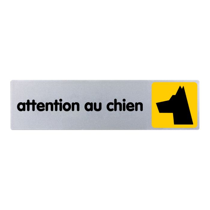 [4032610] [⚠Déstockage] PANNEAU ATTENTION AU CHIEN (TEXTE) COULEUR, PLAQUE PLEXI 170X45 (PIECE)