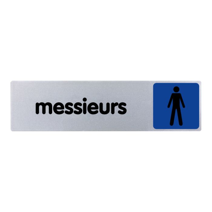 [4033303] [⚠Déstockage] PANNEAU WC MESSIEURS (TEXTE) COULEUR, PLAQUE PLEXI 170X45 (PIECE)
