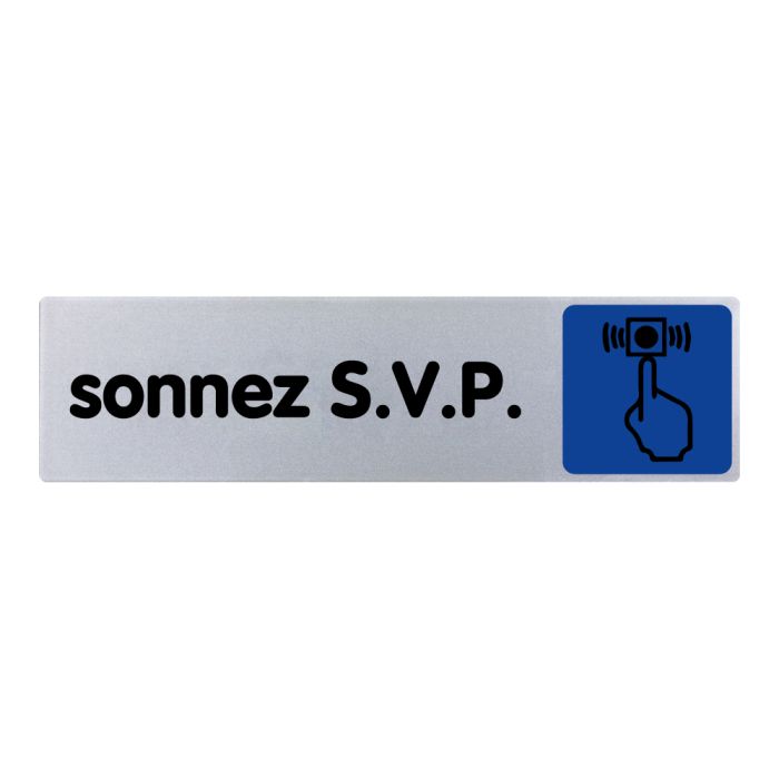 [4033570] [⚠Déstockage] PANNEAU SONNEZ SVP (TEXTE) COULEUR, PLAQUE PLEXI 170X45 (PIECE)