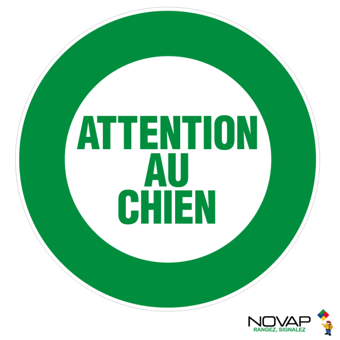 [4040028] [⚠Déstockage] PANNEAU ATTENTION AU CHIEN B2 RIGIDE DIAM. 180 MM (PIECE)