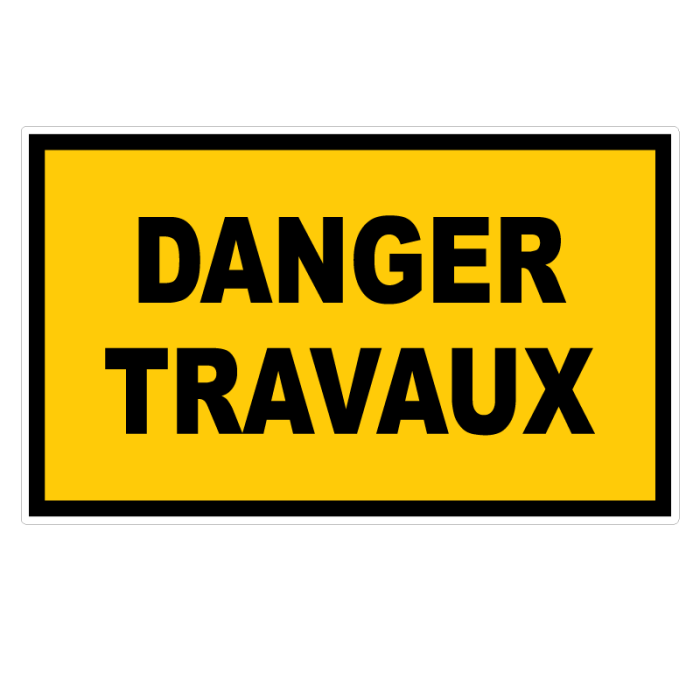 [4160214] [⚠Déstockage] PANNEAUX DANGER TRAVAUX RIGIDE 330X200 MM GA21 (PIECE)