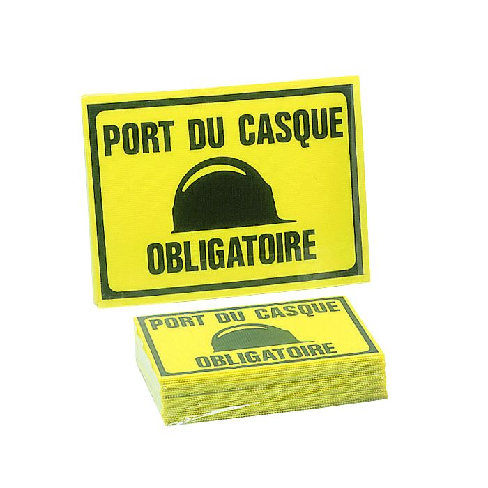 [4304342] [⚠Déstockage] PANNEAUX PORT DU CASQUE OBLIGATOIRE RIGIDE 300X200 MM R43 (PIECE)