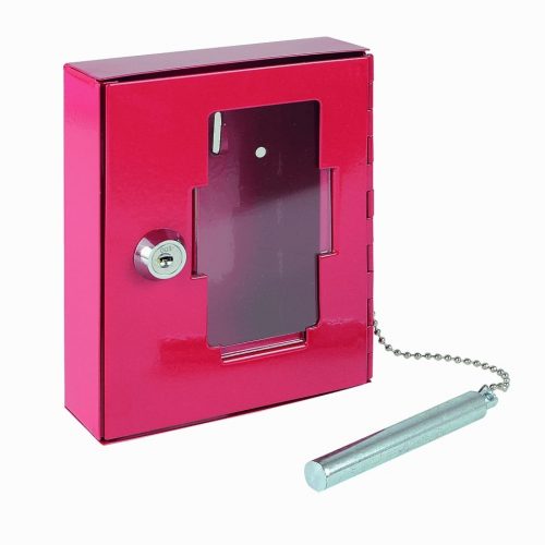 [477203] NOTSCHLUESSSELKASTEN M. SCHLUESSEL RAL 3000, GLAS 60x100 BxH 120x150x40 mm (BxHxT) SCHLOSS NR. 1D1 MIT SCHLAGSTIFT (PIECE)