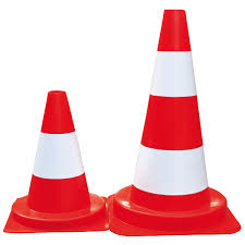 [71120-3] LEITKEGEL / cône de signalisation 750mm FOLIE TYP RA1A ZWEI STREIFEN WEISS RETROREFLEKTIEREND FOLIE RA1, A (TYP 1) GEWICHT 5,3 KG (PIECE)