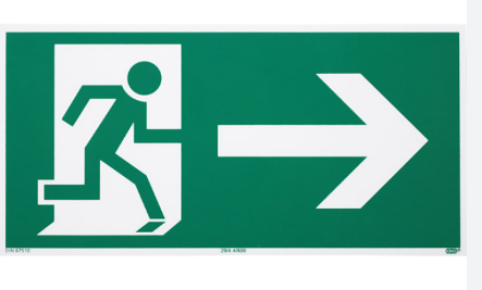 [950RF148X297] [⚠Déstockage] RETTUNGSWEG RECHTS SELBSTKLEBEND (PIECE)