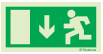 [F0004F30151] PICTO SORTIE DE SECOURS EN BAS PORTE A GAUCHE  300X150 (PIECE)