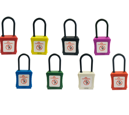 [PM438RA1] [⚠Déstockage] CADENAS DE CONSIGNATION - ROUGE - ANSE ACIER  4MM - Nø DE CLÉ 1 (PAIRE)