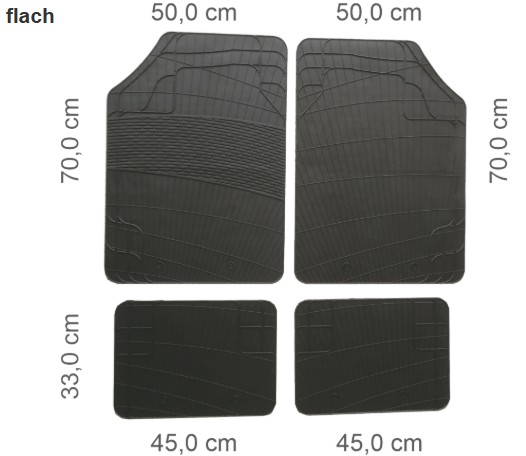 Gummifußmatten Universal 4 pièces