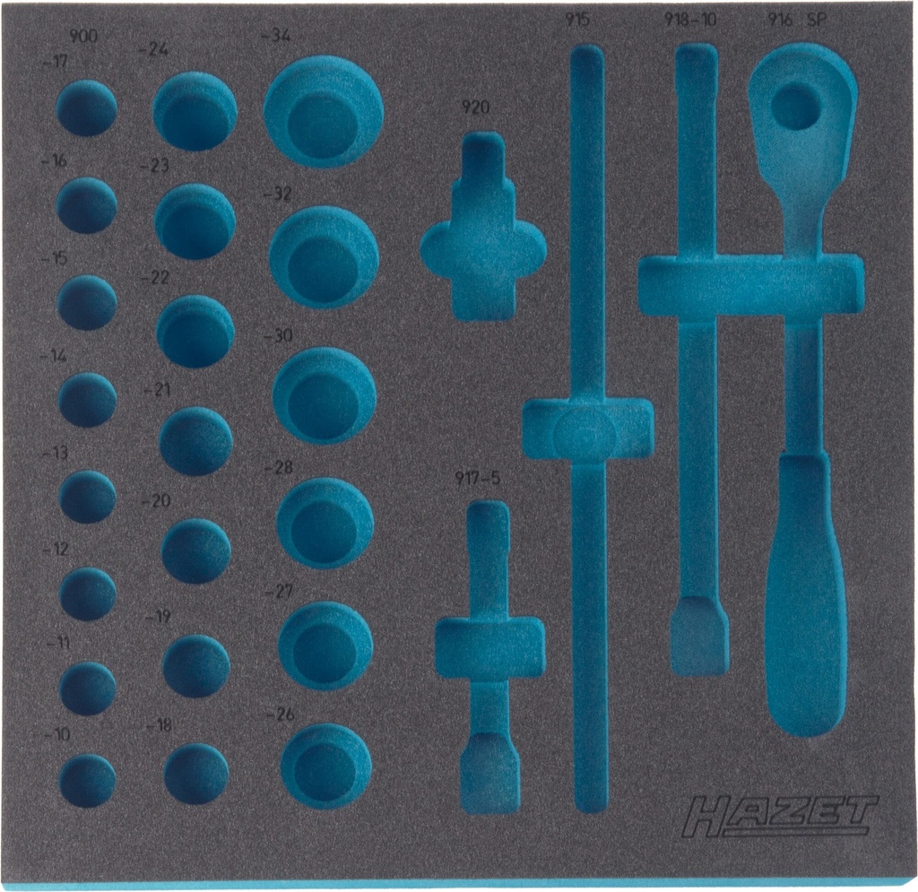 HAZET Garniture en mousse souple bimatière 163-102L ∙ L x l : 344 mm x 342 mm