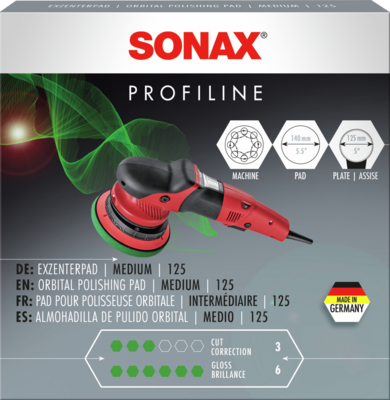 [04986000SONAX] [⚠Déstockage] SONAX 04986000 Pad de polissage orbital medium 125