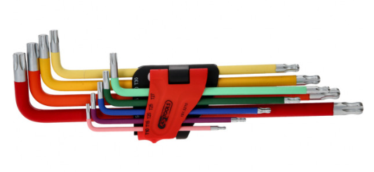 [151.5210] KSTools 151.5210 Jeu de clés Torx coudées à têtes sphériques, très longue, 9 pcs
