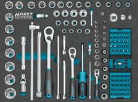 [163-513/122N] HAZET - Jeu de clés à douilles ∙ L x l x h : 519 mm x 392 mm x 50 mm ∙ 122 pièces