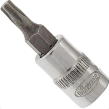 [V2444N] VIGOR Douille mâle T ∙ V2444N ∙ Carré creux 1/4 pouce (6,3 mm) ∙ Profil TORX® intérieur ∙ Taille T20