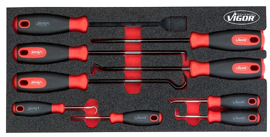 VIGOR V5070 Jeu de grattoirs et crochets