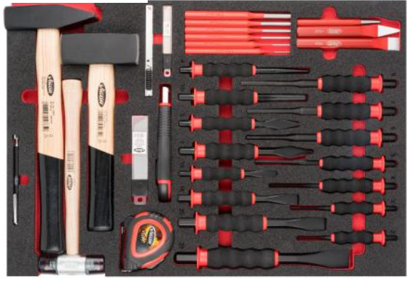 VIGOR V6817 Jeu de marteaux, de burins et de chasse-goupilles (51 pcs.)