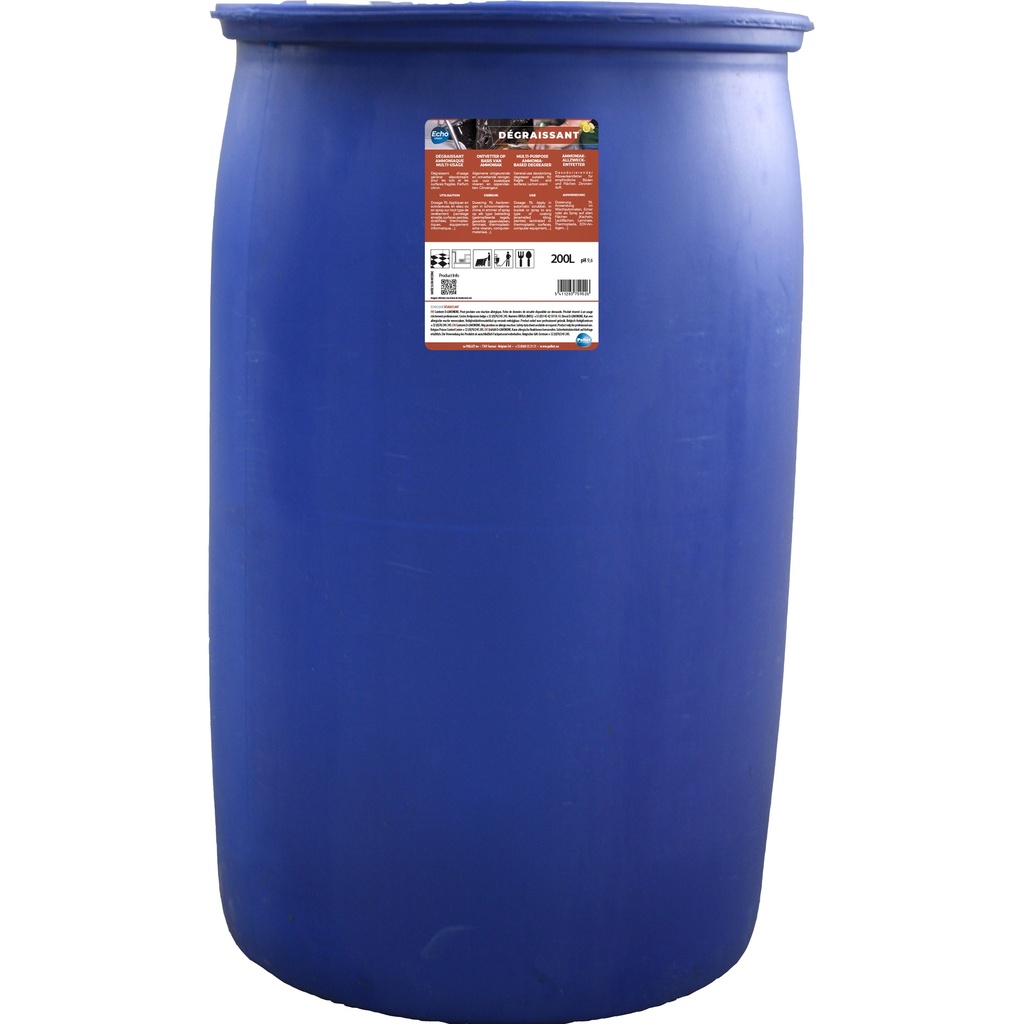 [7500295] ECHOCLEAN DEGRAISSANT (200L) Dégraissant multi-usage désodorisant pour les sols et les surfaces fragiles