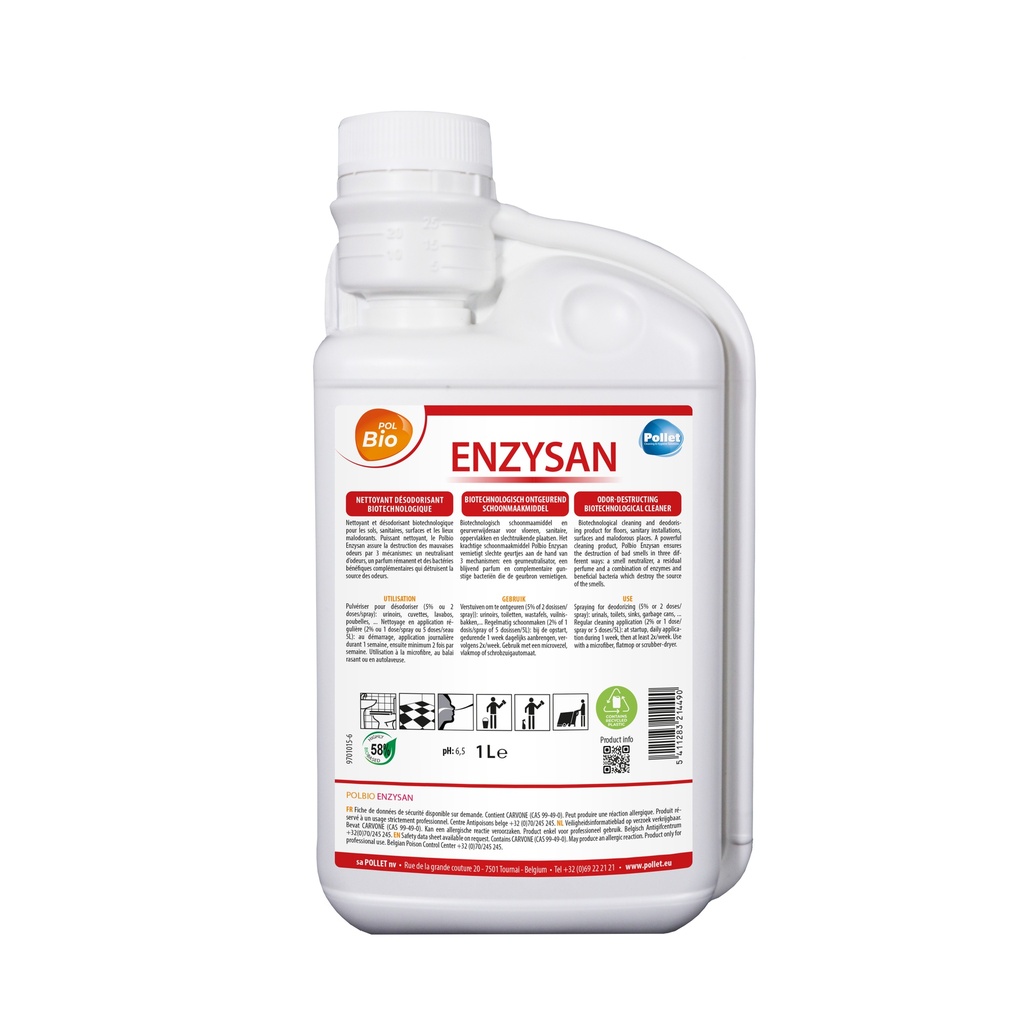 [2102944] [2102944] POLBIO ENZYSAN ( 1L) Nettoyant désodorisant biotechnologique pour les zones à mauvaises odeurs