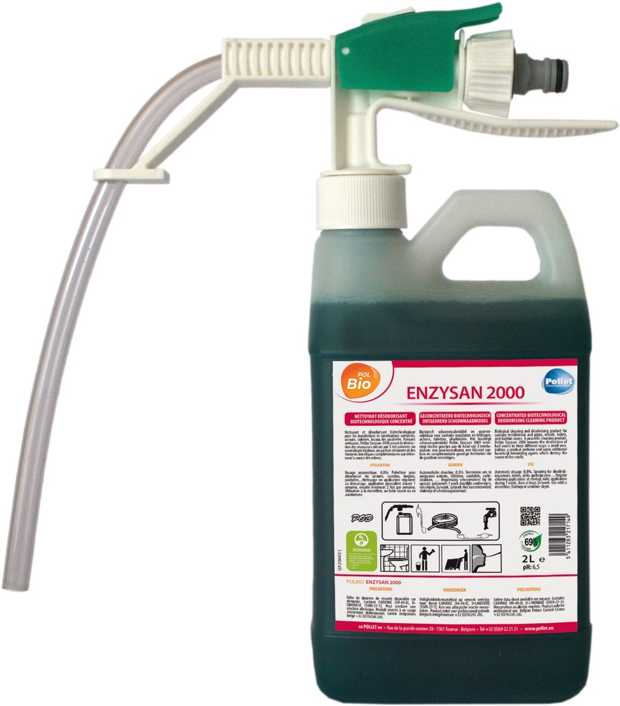 [2104472] POLBIO ENZYSAN 2000 - POD 4 X 2 L Nettoyant désodorisant biotechnologique pour les zones à mauvaises odeurs