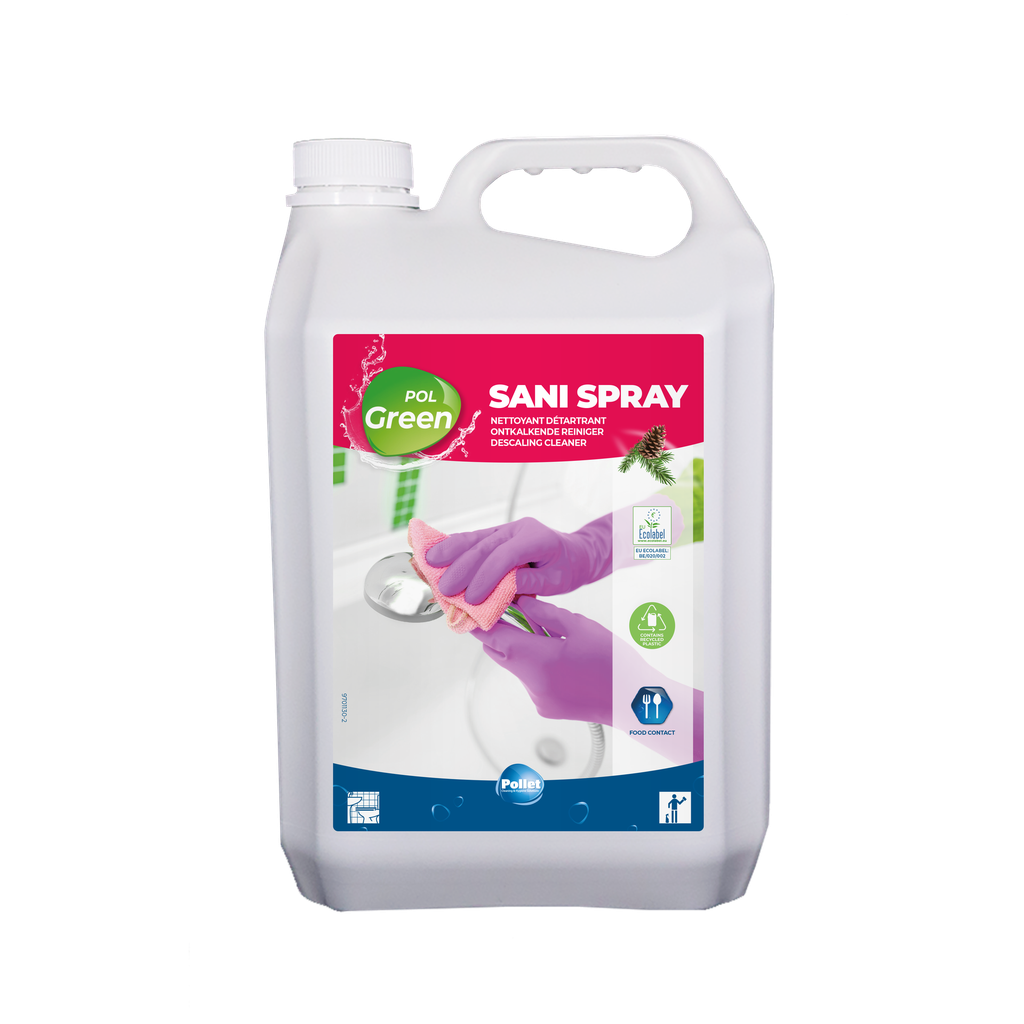 [2102658] POLGREEN SANI SPRAY (2 x 5L) Détartrant sanitaire en prêt à l'emploi - recharge