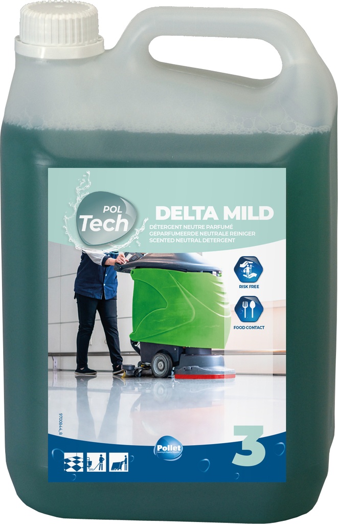 [2700758] POLTECH DELTA MILD (2 x 5L) Détergent neutre à base de savon pour l'entretien et la protection des sols thermo ou carrelés