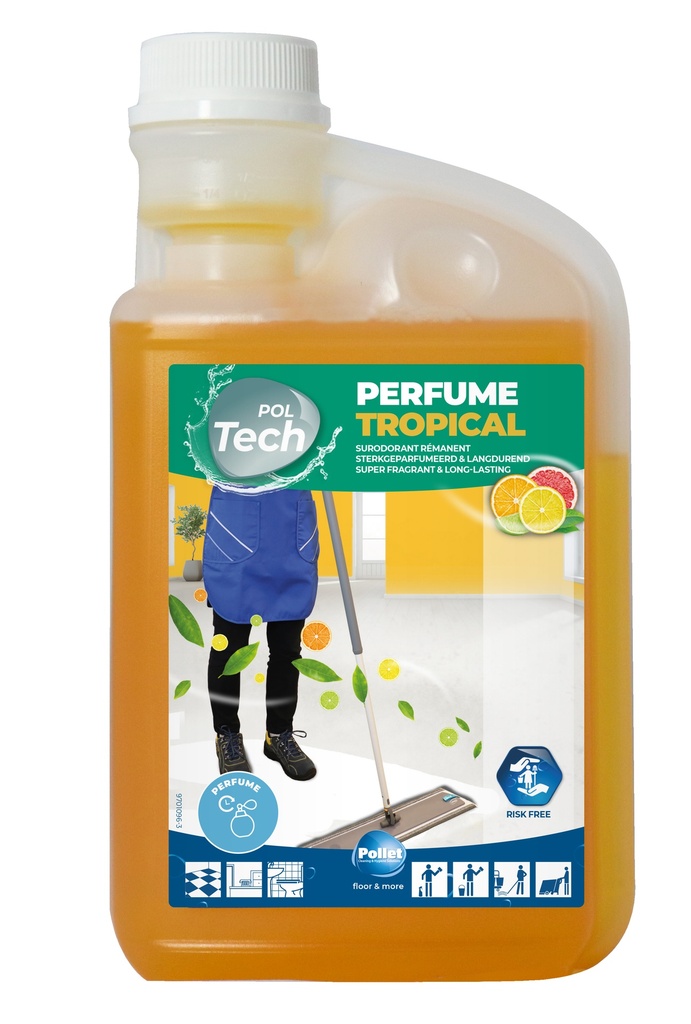 [2112844] POLTECH PERFUME TROPICAL (6 x 1L) Détergent dégraissant sur-odorant parfum agrumes