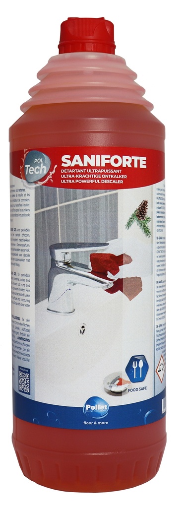 [2101047] POLTECH SANIFORTE (6 x 1L) Gel wc détartrant pour la remise en état des robinet et cuvettes