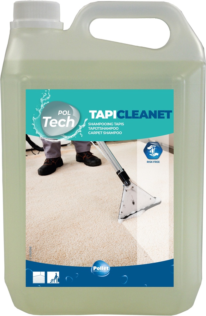 [2400258] POLTECH TAPICLEANET (2 x 5L) Détergent injection/extraction parfum fleurie rémanent