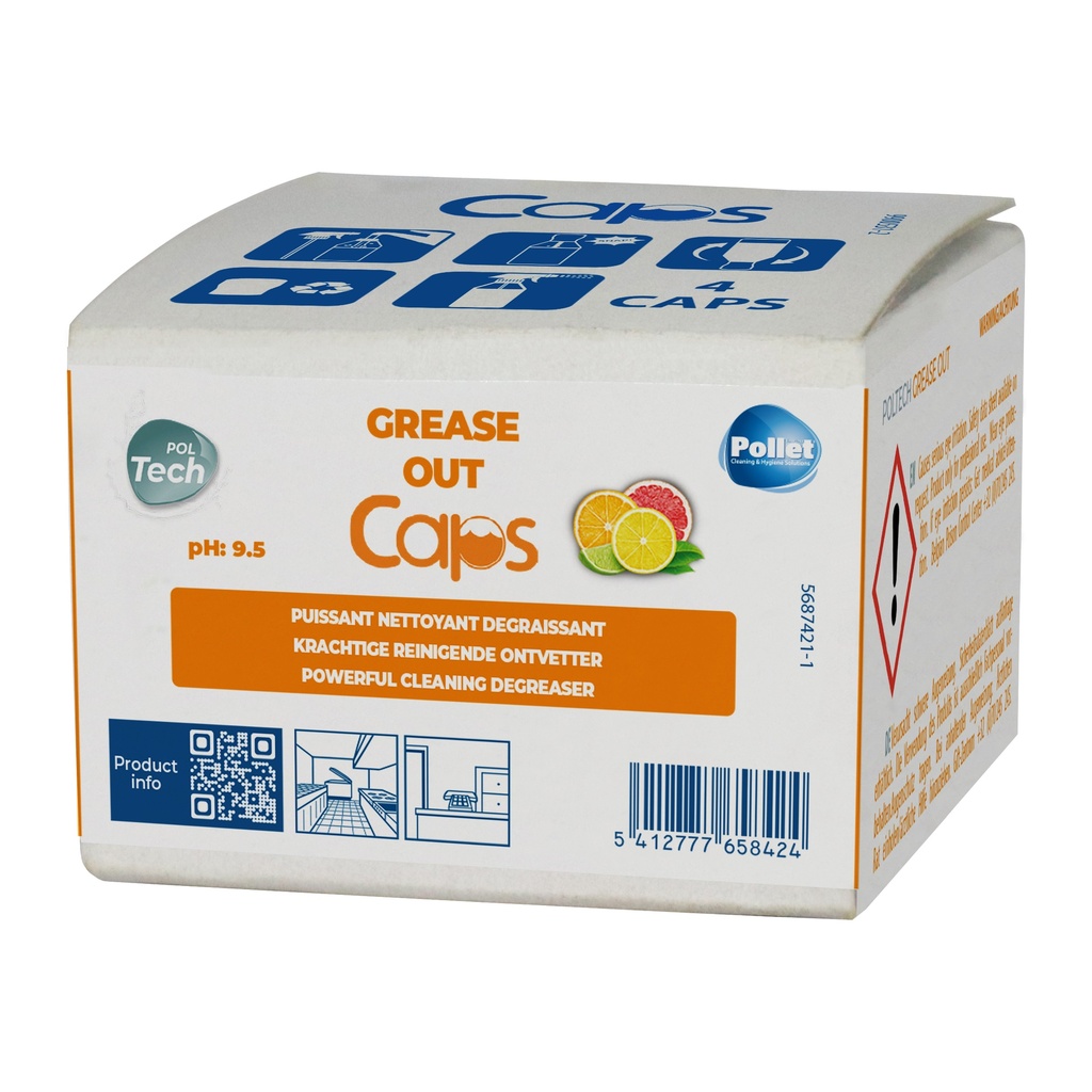 [2210873] POLTECH GREASE OUT CAPS (32 x 4) Dégraissant alimentaire