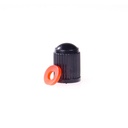 Bouchon de valve plastique noir joint en caoutchouc 100pcs (SACHET)