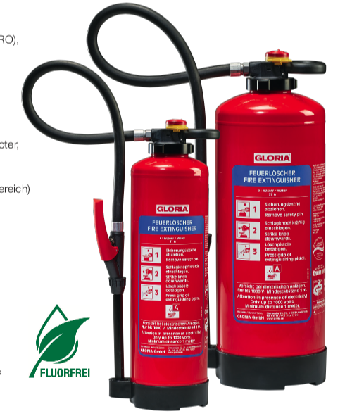 [803841.0000] GLORIA EXTINCTEUR FEU POUR BATTERIE LITHIUM-IONEN-AKKUS Konzentrat in W 6L H CO2 CLASS A 21A 6le Kartusche + Wasser 4 m 65 Sek. +5 °C bis +60 °C Typ 18650: 642Wh ca. 630/216/165 mm ø 150 mm PRESSION AUXILIAIRE DUREE DE VIE 20 ANS