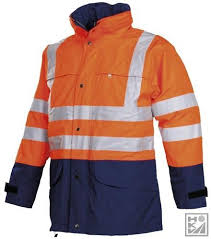 Veste de pluie haute visibilité  Orange Fluo/Marine Brighton SIOEN (XS)