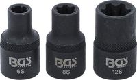 [9336BG] BGS - 9336 - Jeu de douilles profil cannelé (pour RIBE) M6S, M8S, M12S 3 pièces