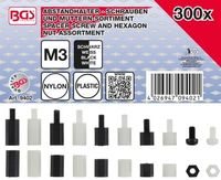 [9402BG] BGS - 9402 - Assortiment de vis de séparation et d’écrous hexagonaux nylon 300 pcs.