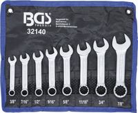 [32140BG] BGS - 32140 - Jeu de clés mixtes en pouces extra courtes 3/8" - 7/8" 8 pièces