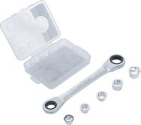 BGS - 71016 - Clé annulaire à cliquet avec jeu d’adaptateurs 8 - 19 mm 6 pièces