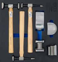 BGS - 74298 - Insert de servante d’atelier 2/3 : Mallette de tas et marteaux de carrosserie 7 pièces