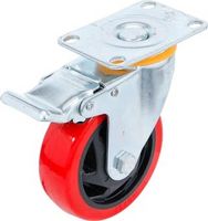 BGS - 80664 - Roulette de direction avec frein rouge/noire Ø 100 mm