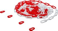 [80816BG] BGS - 80816 - Chaîne de barrage rouge / blanc 4 mousquetons matière plastique 7,5 m