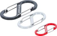 [85783BG] BGS - 85783 - Assortiments de crochets à mousqueton à double ouverture aluminium 3 pièces