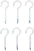 [88181BG] BGS - 88181 - Assortiment de crochets à visser blanc revêtement en matière plastique 60 mm 6 pièces