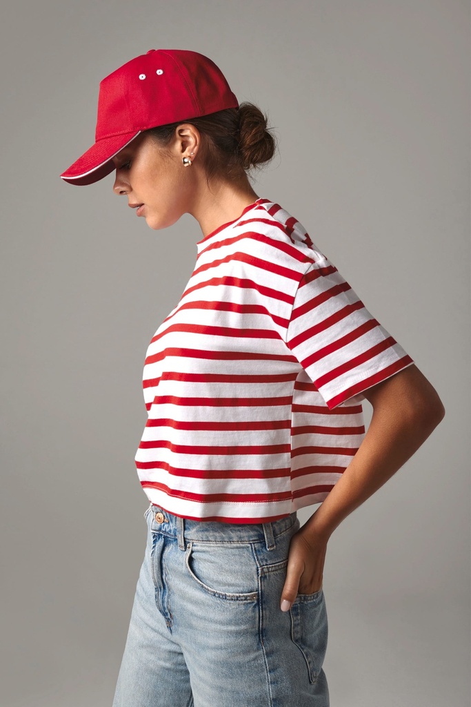 [B15C-White_FrenchNavy-OneSize] B15C - Casquette homme Ultimate à 5 panneaux sandwich contrasté - White_FrenchNavy