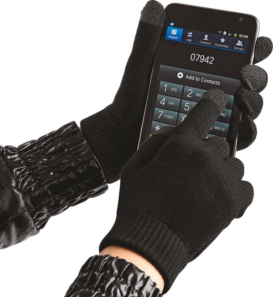 [B490-Black-S/M] B490 - Gants pour écran tactile - Black (S/M)