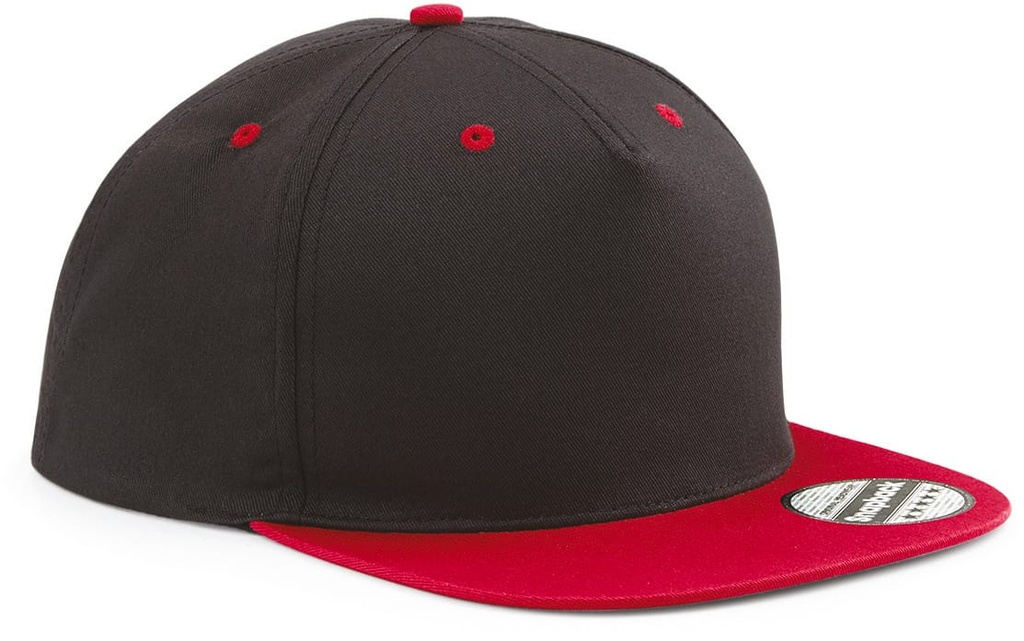 [B610C-Black_Fuchsia-OneSize] B610C - Casquette Snapback contrastée - 5 panneaux - Black_Fuchsia