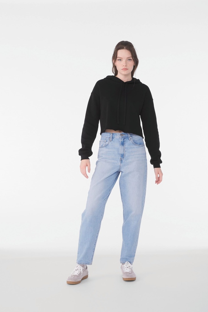 [BE7502-Storm-S] BE7502 - Sweat-shirt crop à capuche femme - Storm (S)